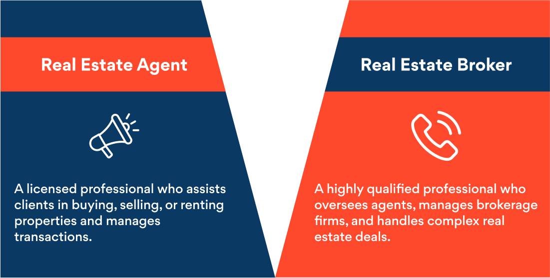 Difference between real estate agent and broker